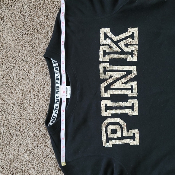 Pink Victoria Secret gold sequin black long sleeve top Size XS - Picture 10 of 11